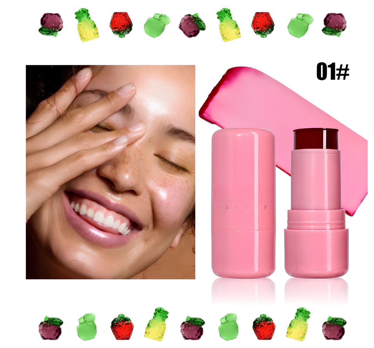 Bastão Multifuncional para labios, olhos e boca gelatinosa