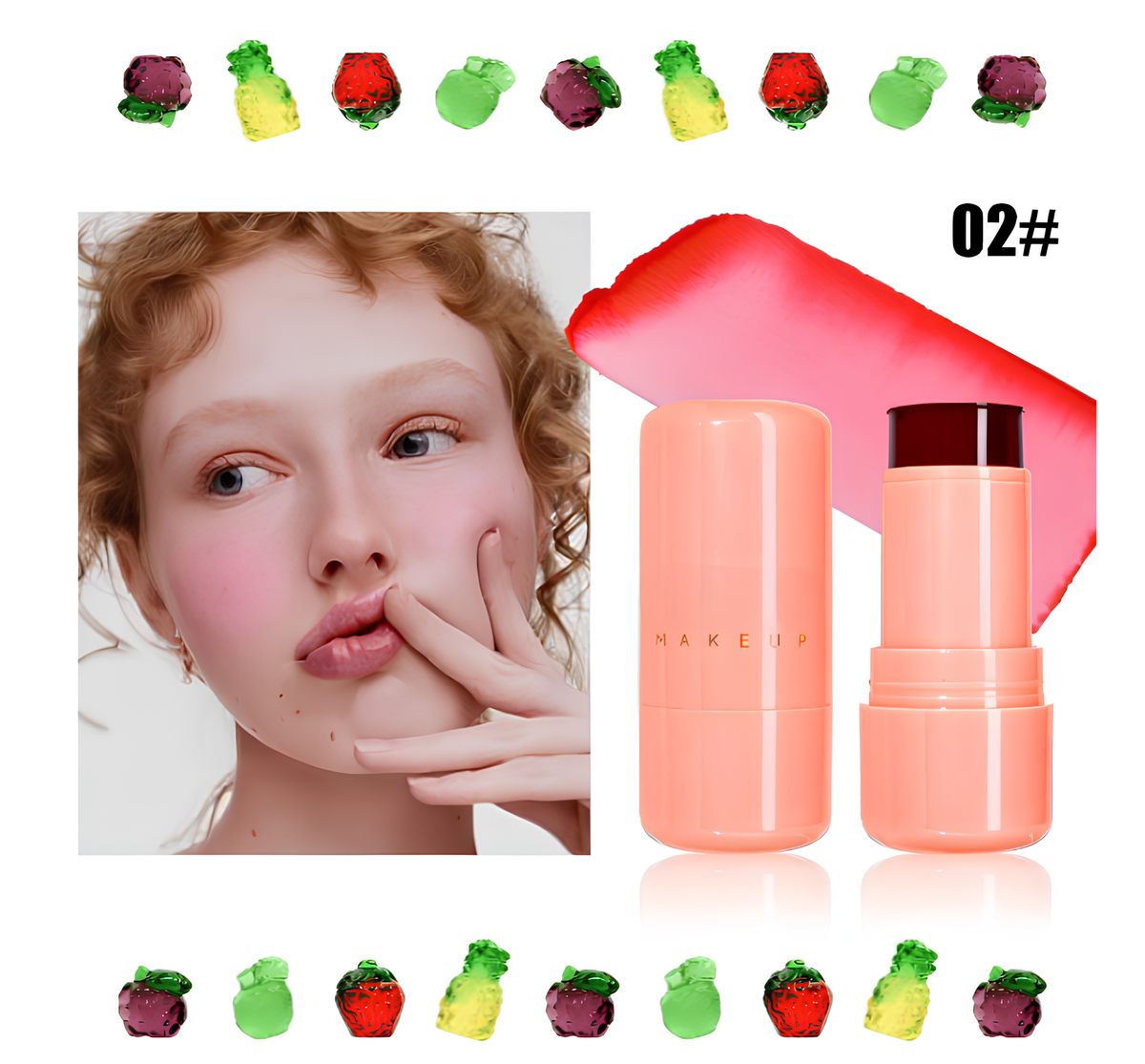 Bastão Multifuncional para labios, olhos e boca gelatinosa cor 02