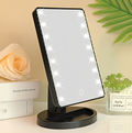 Espelho Camarim na cor preto De Mesa 22 Leds Penteadeira Portátil - lumi Pro sra beauty 